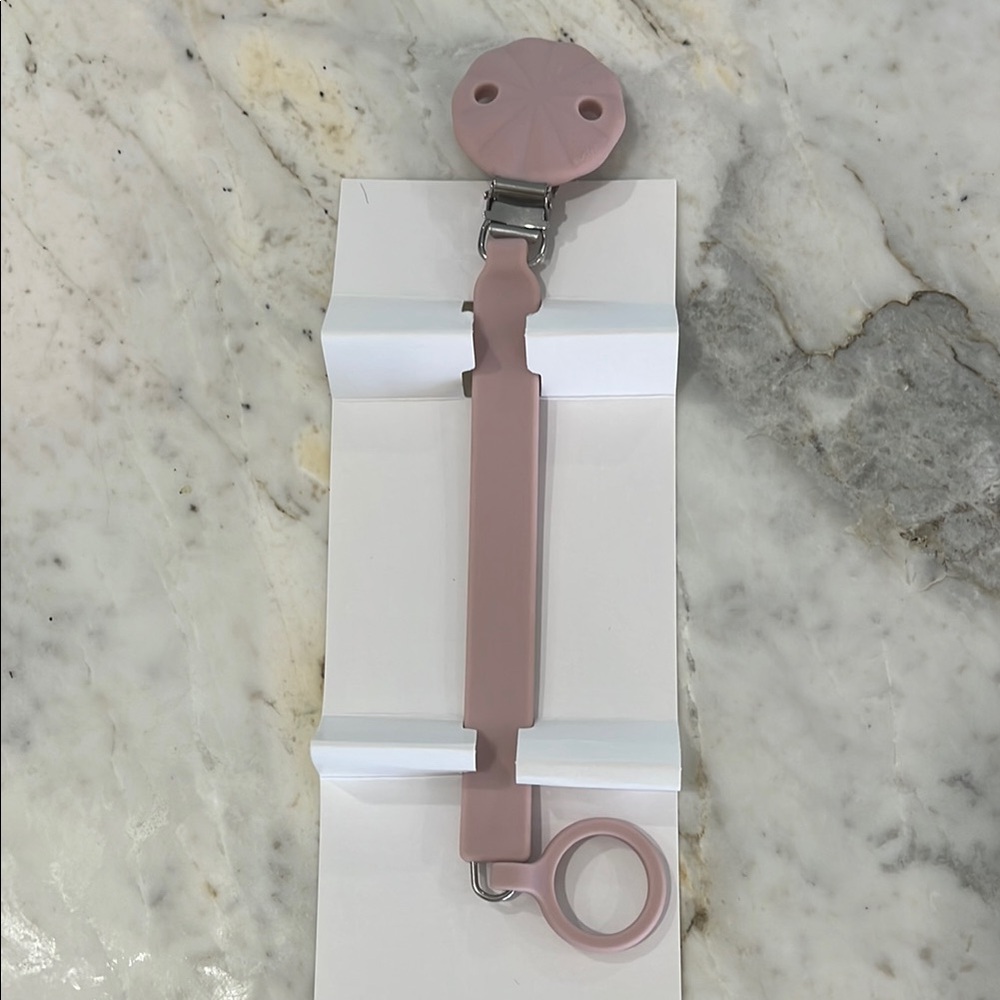 Pink Silicone Pacifier Clip